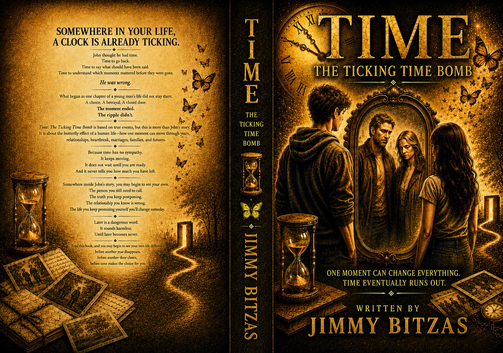 Full cover artwork for Time: The Ticking Time Bomb, featuring the back cover, spine and front cover